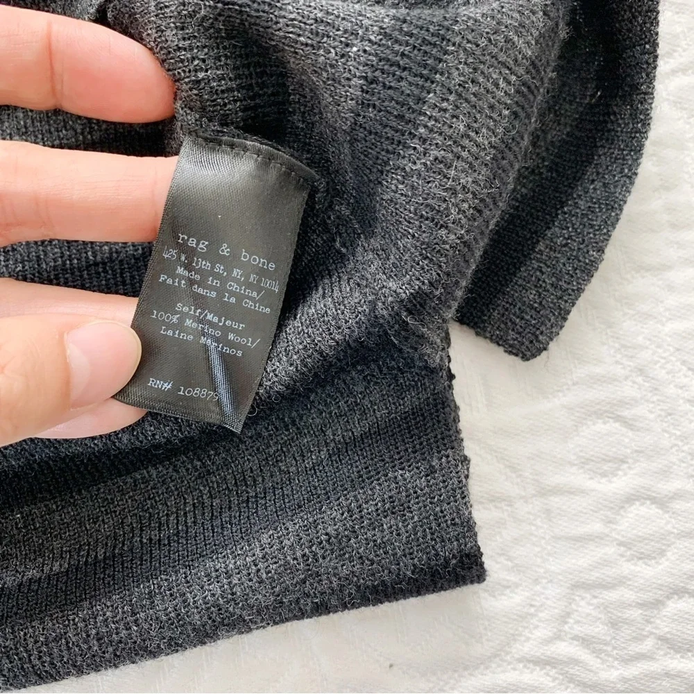 rag & bone Merino Wool Tunic / Mini‎ Sweater Dress, Charcoal and Black